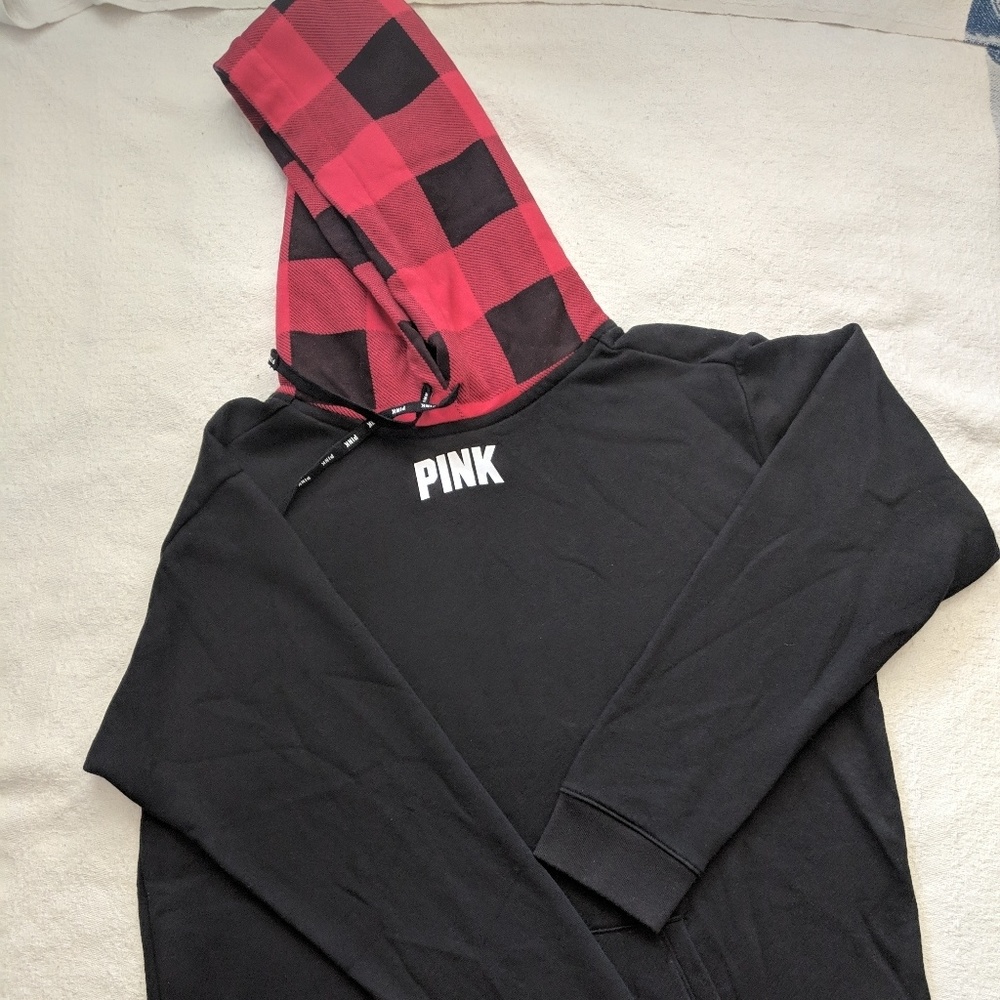 PINK by Victoria's Secret buffalo check hood sweat